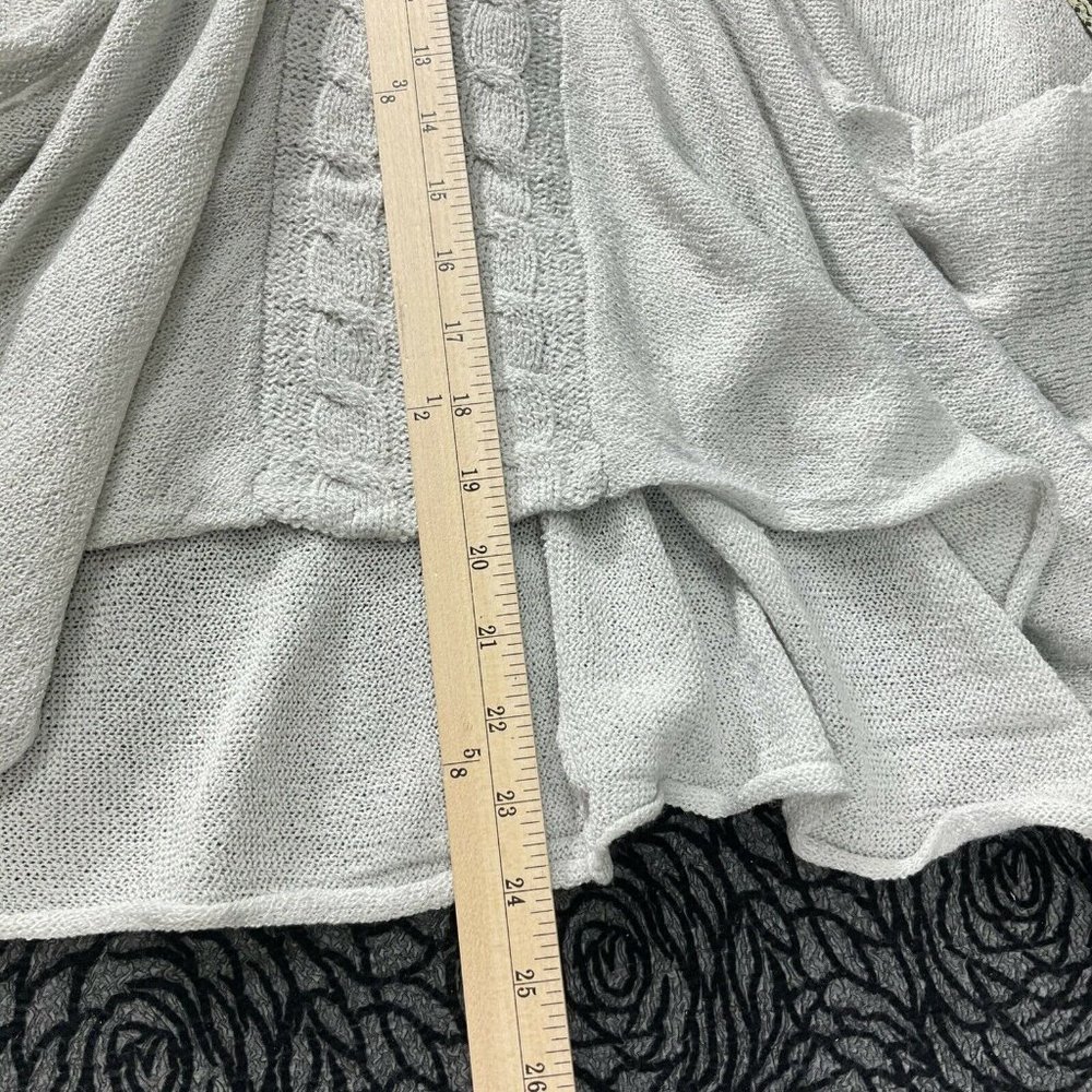 Love Stitch Sweater Womens Sz Medium Gray Sleeveless Lagenlook Drape Pockets Nwt - Picture 7 of 8